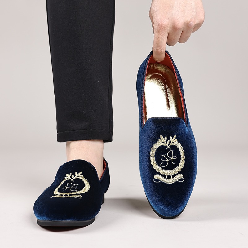 Men'S Shoes Hey Dude - Sepatu Kasual Bordir Kulit Suede Pantofel