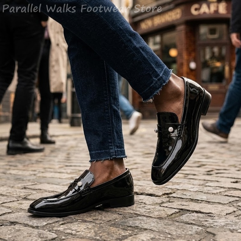 Men'S Shoes Smart - Sepatu Loafer Pria Hitam Kulit Suede