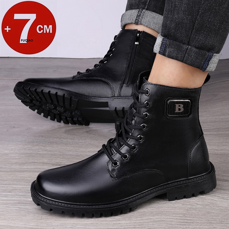 Sepatu Boots Kulit Asli Pria d - Men'S Shoes Increase Height ulasan dan harga