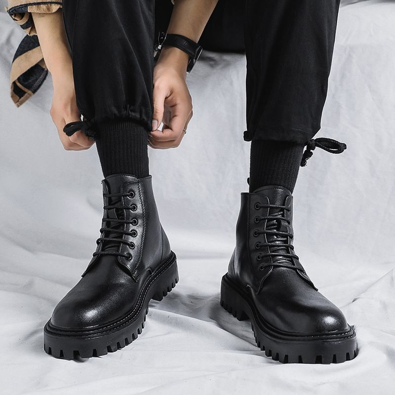 Sepatu Bot Kulit Pria Model Ti - Men'S Shoes Increase Height ulasan dan harga