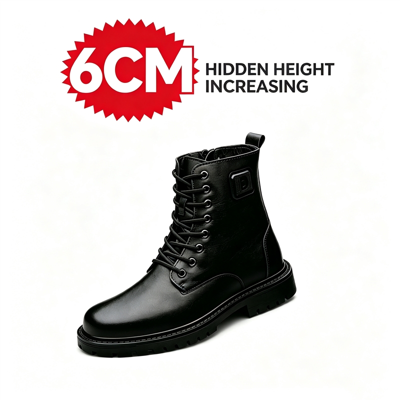 Sepatu Bot Kulit Pria Penambah - Men'S Shoes Increase Height ulasan dan harga
